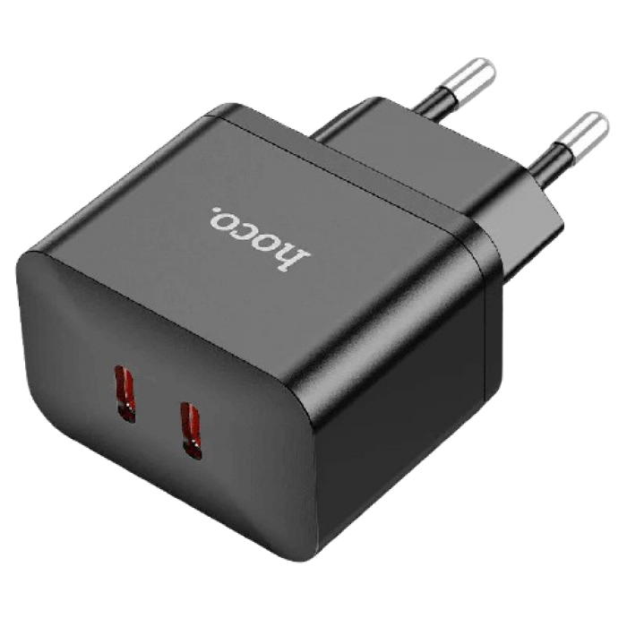 Hoco (N29) Сетевое зарядное устройство, 35W, 2xUSB-C, PD, черное