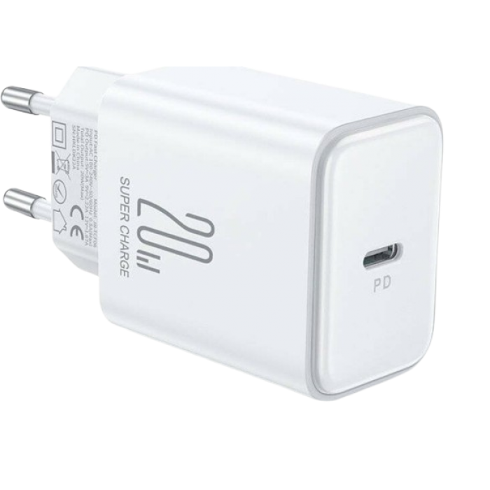 Joyroom (JR-TCF06) Incarcator Retea + Cablu USB-C, 20W, 1xUSB-C, PD, WHITE