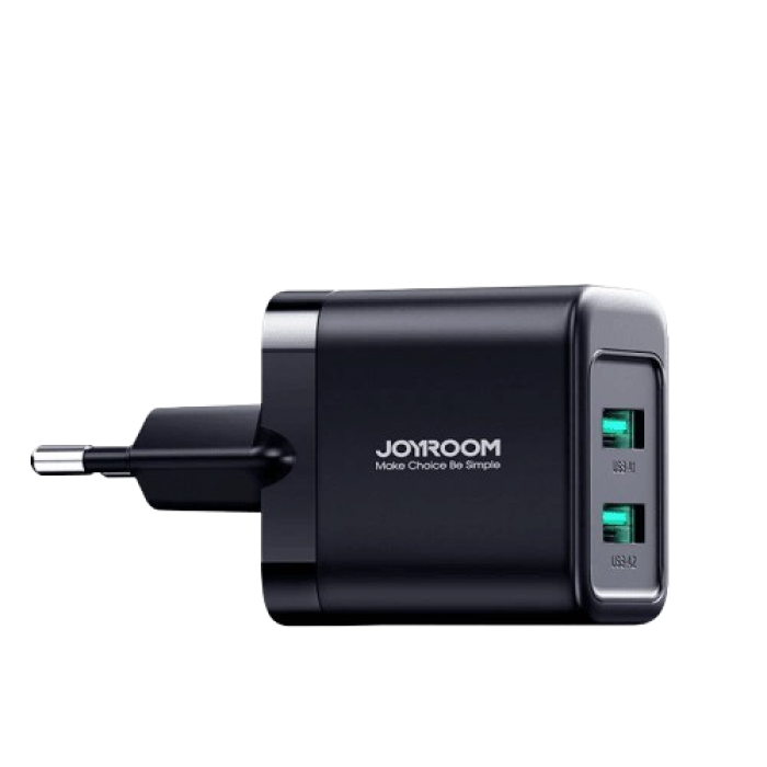 Зарядное устройство Joyroom (JR-TCN01) Dual Port, 12W, 2.4A, 2xUSB-A, черное