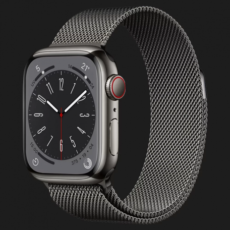 Apple Watch Series 8 45mm Graphite Stainless Steel Case with Milanese Loop Graphite (MNKW3/MNKX3)