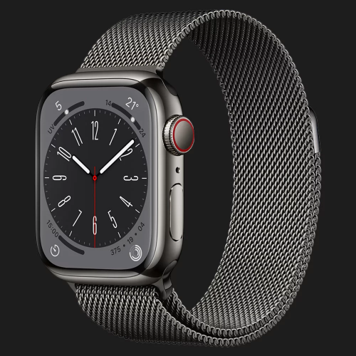 Apple Watch Series 8 41mm Graphite Stainless Steel Case with Milanese Loop Graphite