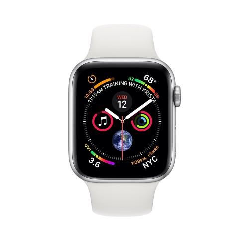 Apple Watch Series 4 40mm Silver Aluminum Case with White Sport Band