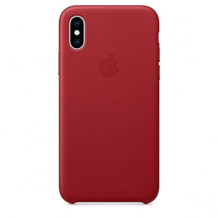 Чехол оригинальный iPhone XS Leather Case — (PRODUCT) RED