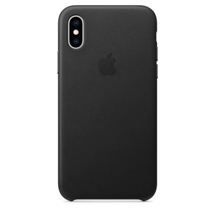 Чехол оригинальный iPhone XS Leather Case — Black