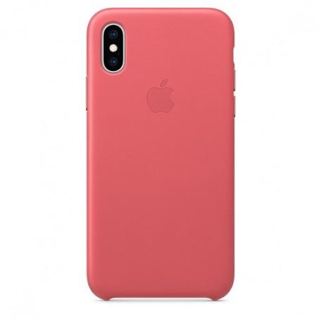 Original iPhone XS Leather Case — Peony Pink