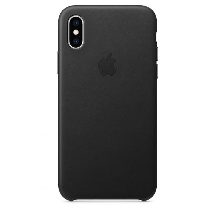 Чехол оригинальный iPhone XS Max Leather Case — Black