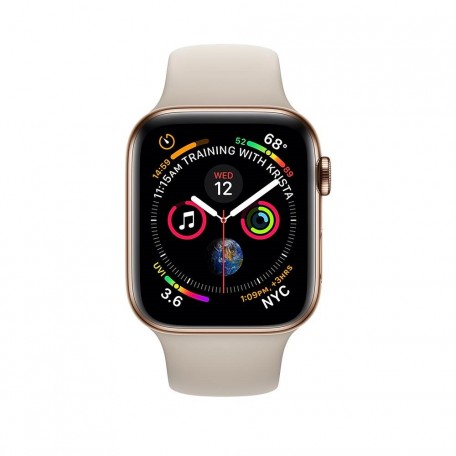 Apple Watch Series 4 40mm GPS + LTE Gold Stainless Steel Case with Stone Sport Band (MTUR2)