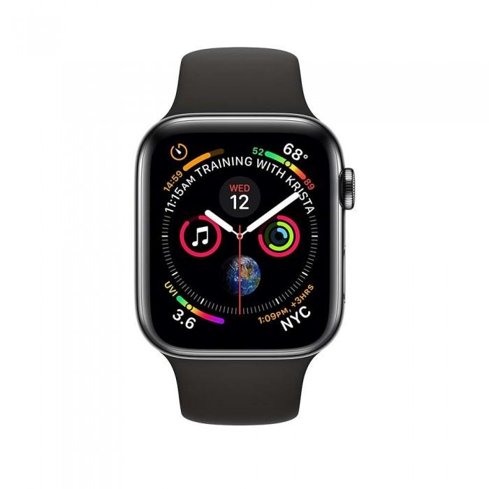 Apple Watch Series 4 40mm GPS+LTE Space Black Stainless Steel Case with Black Sport Band (MTVL2)