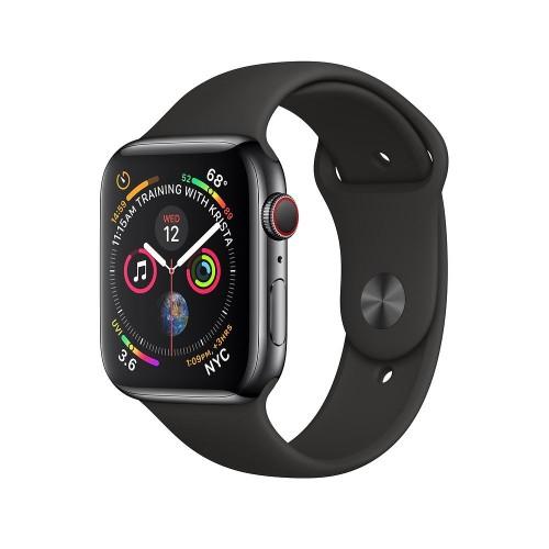 Apple Watch Series 4 44mm GPS+LTE Space Black Stainless Steel Case with Black Sport Band (MTV52, MTX22)