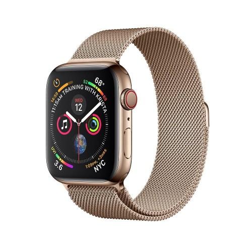 Apple Watch Series 4 44mm GPS+LTE Gold Stainless Steel Case with Gold Milanese Loop