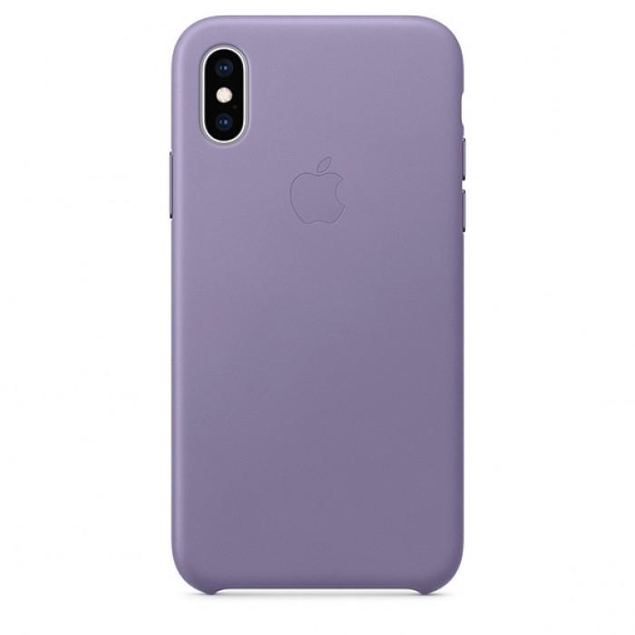 Чехол оригинальный iPhone XS Leather Case — Lilac