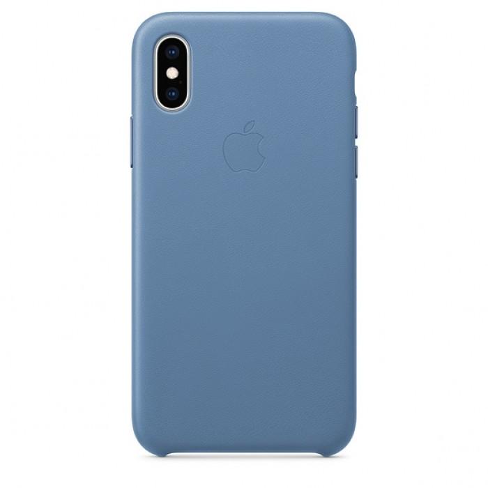 Чехол оригинальный iPhone XS Leather Case — Cornflower