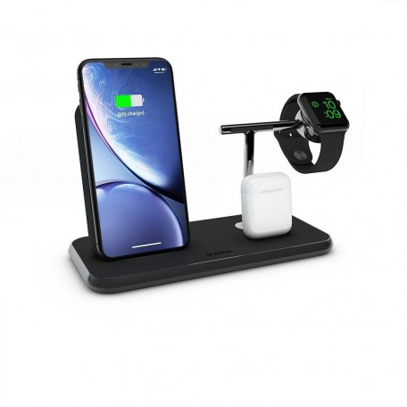 Бездротове зарядний пристрій Zens Stand + Dock + Watch Aluminium Wireless Charger 10W Black (ZEDC07B / 00)