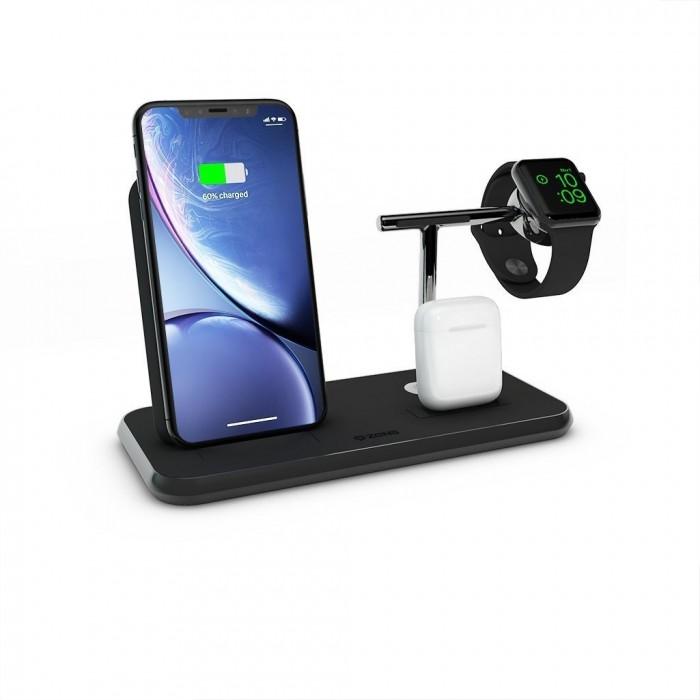 Бездротовий зарядний пристрій Zens Stand + Dock + Watch Aluminium Wireless Charger 10W Black (ZEDC07B/00)