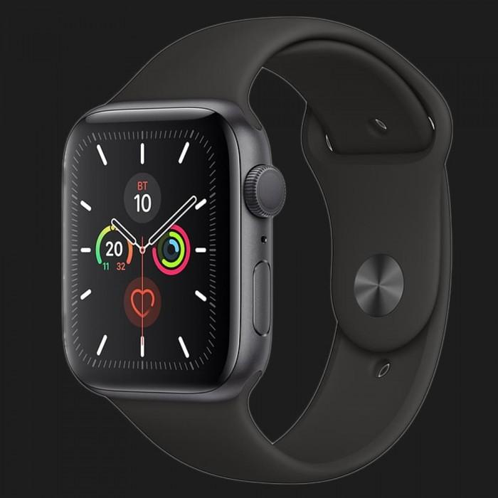 Apple Watch Series 5 44mm Space Gray Aluminium Case with Black Sport Band