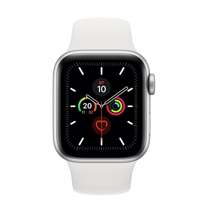 Apple Watch Series 5 40mm Silver Aluminium Case with White Sport Band