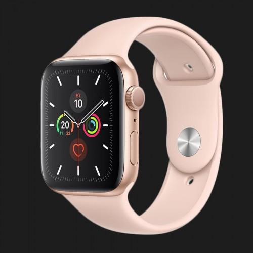 Apple Watch Series 5 44mm Gold Aluminum Case with Pink Sand Sport Band