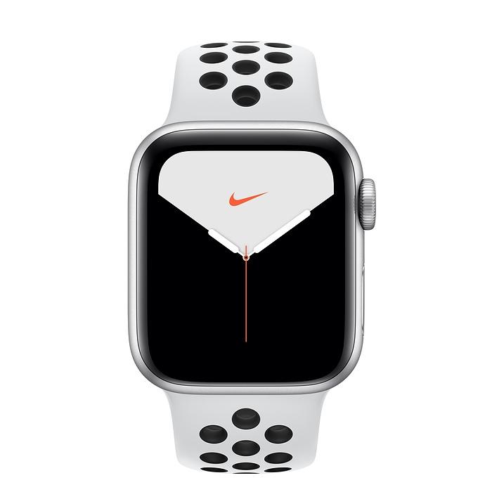 Apple Watch Series 5 Nike + 40mm GPS Silver Aluminum Case with Pure Platinum / Black Nike Sport Band (MX3R2)