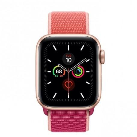 Apple Watch Series 5 40mm Gold Aluminum Case with Pomegranate Sport Loop