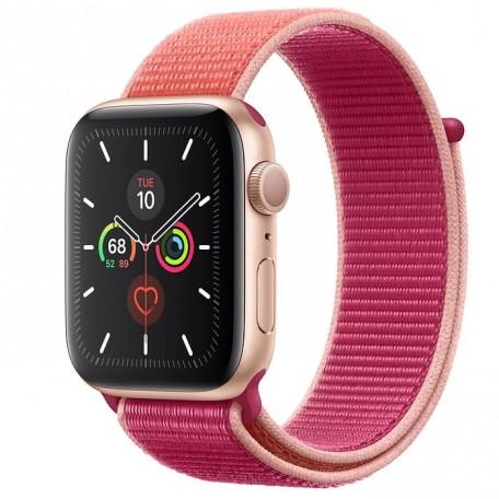 Apple Watch Series 5 44mm Gold Aluminum Case with Pomegranate Sport Loop