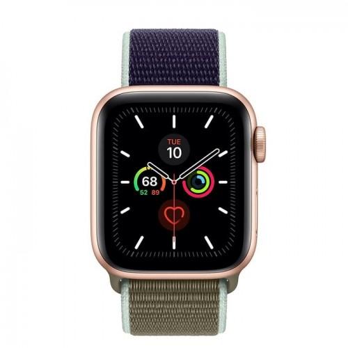 Apple Watch Series 5 40mm Gold Aluminum Case with Khaki Sport Loop