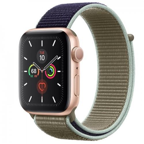 Apple Watch Series 5 44mm Gold Aluminium Case with Khaki Sport Loop