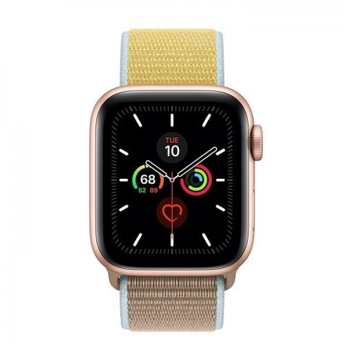 Apple Watch Series 5 40mm Gold Aluminum Case with Camel Sport Loop