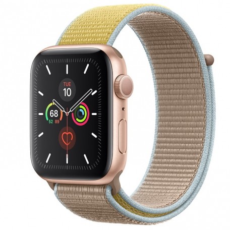 Apple Watch Series 5 44mm Gold Aluminium Case with Camel Sport Loop (MWU22)