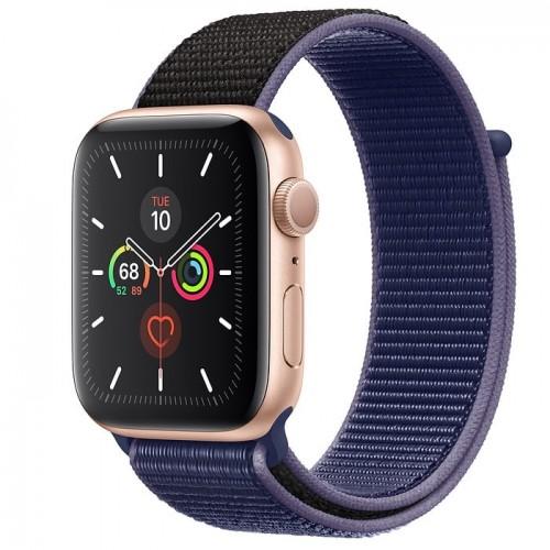 Apple Watch Series 5 44mm Gold Aluminium Case with Midnight Blue Sport Loop