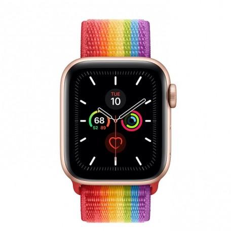 Apple Watch Series 5 40mm Gold Aluminium Case with Pride Sport Loop (MV9Q2)