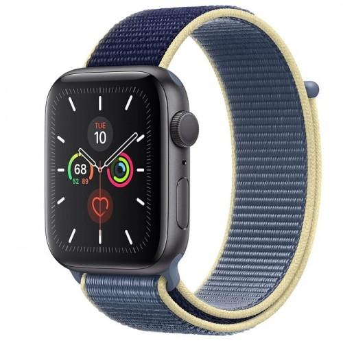 Apple Watch Series 5 44mm Space Gray Aluminum Case with Alaskan Blue Sport Loop