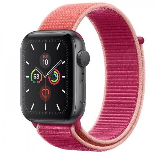 Apple Watch Series 5 44mm Space Gray Aluminium Case with Pomegranate Sport Loop