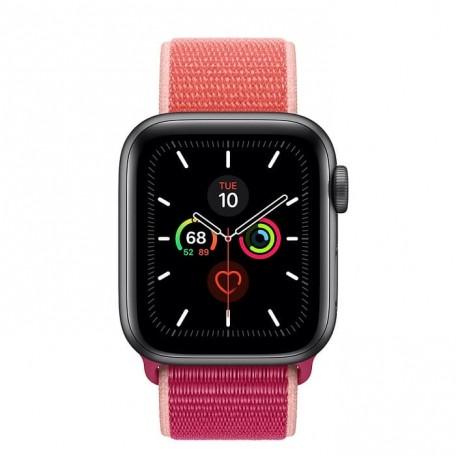 Apple Watch Series 5 40mm Space Gray Aluminum Case with Pomegranate Sport Loop