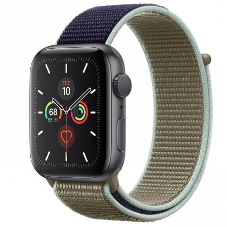 Apple Watch Series 5 44mm Space Gray Aluminium Case with Khaki Sport Loop (MWU12)