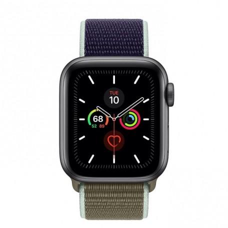 Apple Watch Series 5 40mm Space Gray Aluminium Case with Khaki Sport Loop (MWTT2)