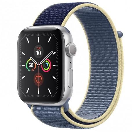 Apple Watch Series 5 44mm Silver Aluminium Case with Alaskan Blue Sport Loop (MX3P2)