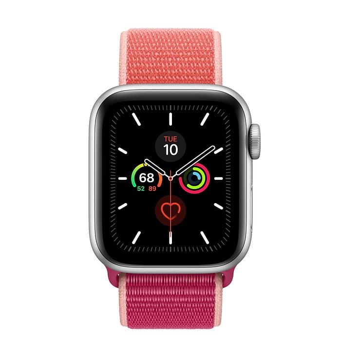 Apple Watch Series 5 40mm Silver Aluminium Case with Pomegranate Sport Loop