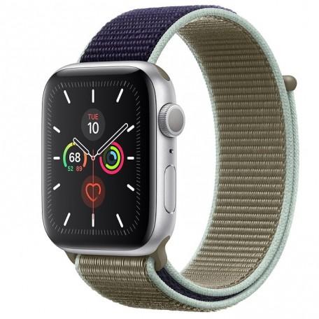 Apple Watch Series 5 44mm Silver Aluminium Case with Khaki Sport Loop (MWU12)