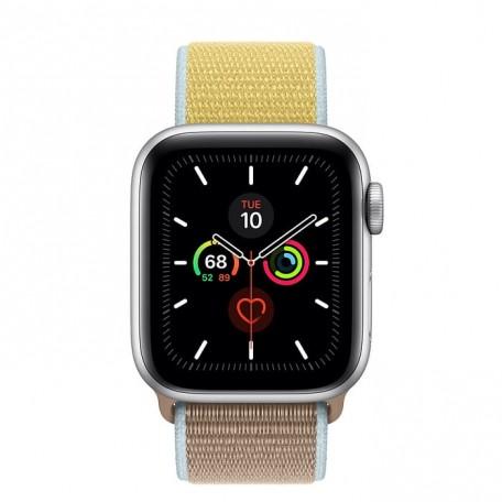 Apple Watch Series 5 40mm Silver Aluminum Case with Camel Sport Loop