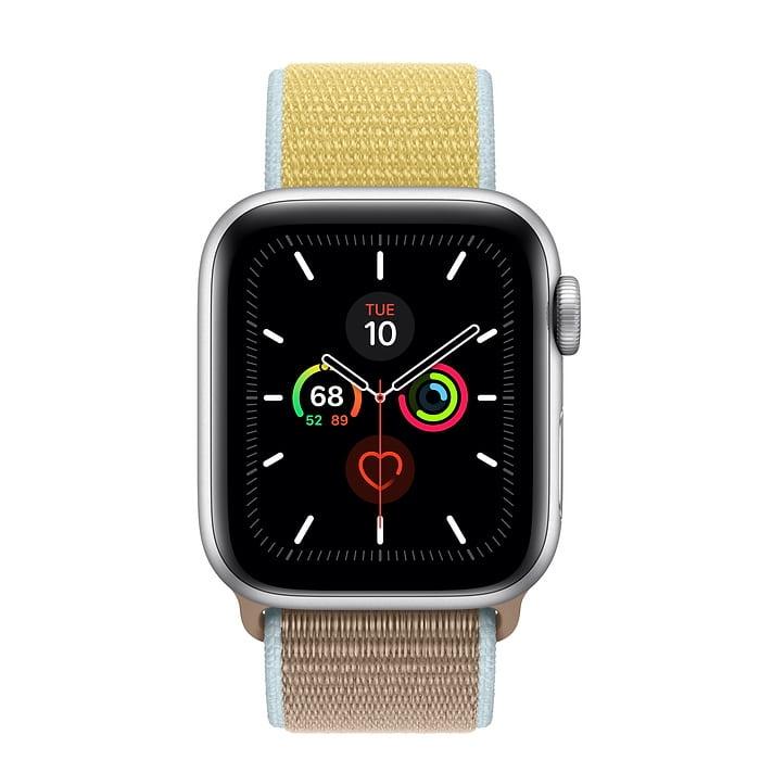 Apple Watch Series 5 40mm Silver Aluminum Case with Camel Sport Loop