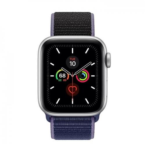 Apple Watch Series 5 40mm Silver Aluminum Case with Midnight Blue Sport Loop