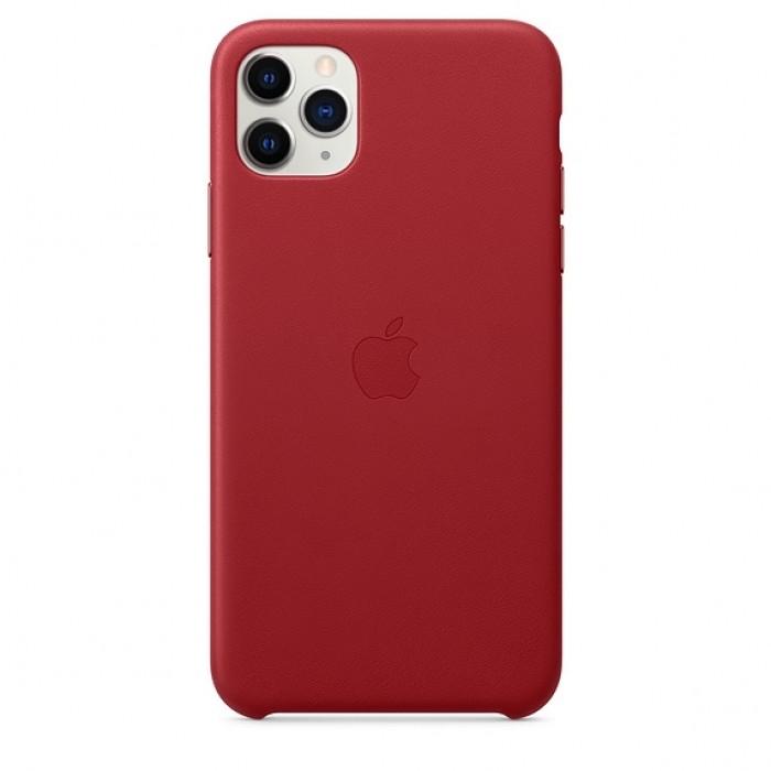 Чехол оригинальный iPhone 11 Pro Max Leather Case — Red