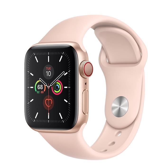 Apple Watch Series 5 GPS + LTE, 40mm Gold Aluminum Case with Pink Sand Sport Band