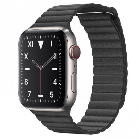 Apple Watch Series 5 Edition 44mm Titanium Case with Black Leather Loop