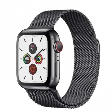 Apple Watch Series 5 40mm GPS + LTE Space Black Stainless Steel Case with Space Black Milanese Loop (MWWX2)