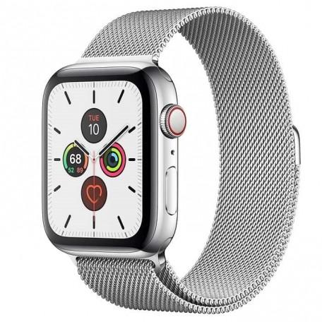 Apple Watch Series 5 44mm GPS+LTE Stainless Steel Case with Silver Milanese Loop