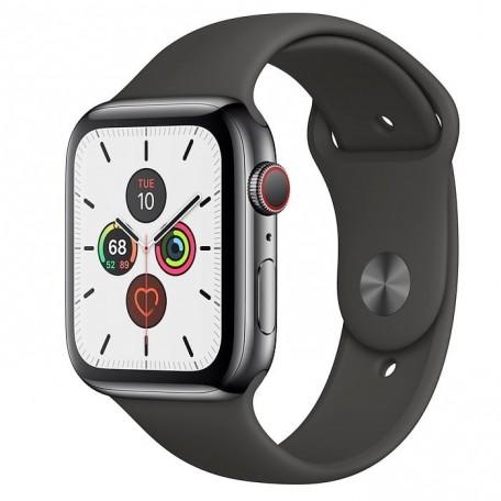 Apple Watch Series 5 44mm GPS+LTE Space Black Stainless Steel Case with Black Sport Band