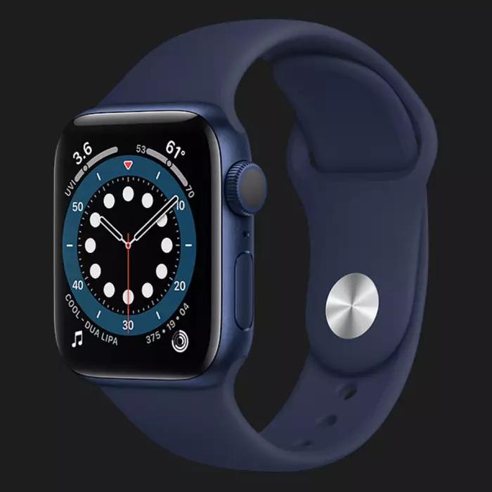 Apple Watch Series 6 44mm Blue Aluminum Case with Deep Navy Sport Band used