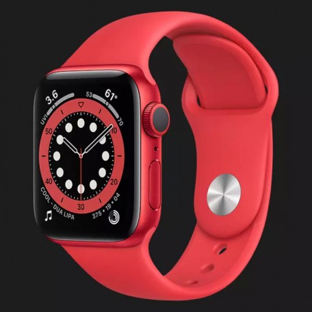 Apple Watch Series 6 44mm Red Aluminum Case with Red Sport Band (M00M3)