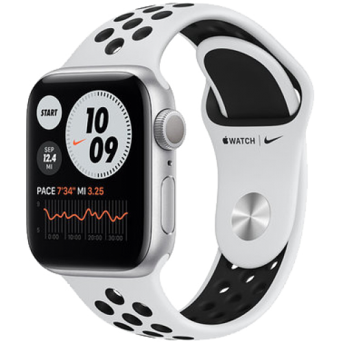 Apple Watch Series 6 Nike 40mm GPS Silver Aluminum Case with Pure Platinum/Black Nike Sport Band
